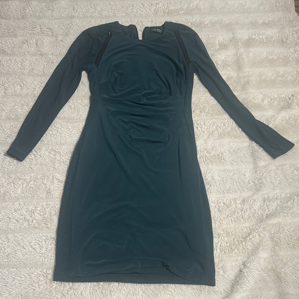 Vintage Lauren Ralph Lauren Teal Long Sleeve Dress - 2016